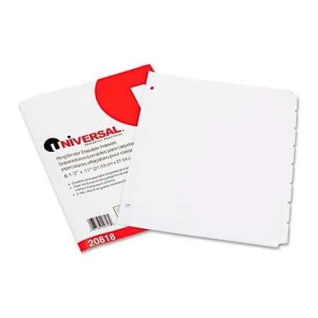 Universal Write-On/Erasable Indexes, Eight White Tabs, Letter, White, 8/Set UNV20818***